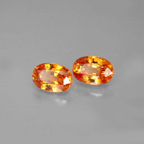 Gemas de granate espesartita naranja natural de  ct, corte óvalo, VS