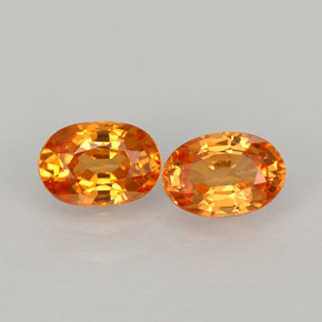 Gemas de granate espesartita naranja natural de  ct, corte óvalo, VS-SI