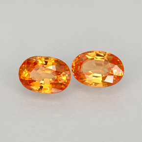 Gemas de granate espesartita naranja natural de  ct, corte óvalo, VS-SI
