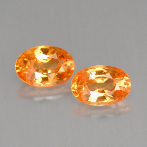 Gemas de granate espesartita naranja natural de  ct, corte óvalo, VS