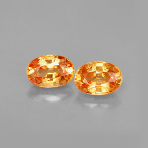 Gemas de granate espesartita naranja natural de  ct, corte óvalo, VS-SI