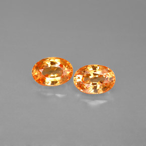 Gemas de granate espesartita naranja natural de  ct, corte óvalo, VS