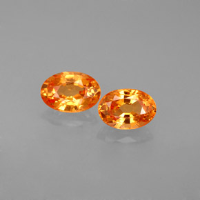 Gemas de granate espesartita naranja natural de  ct, corte óvalo, VS