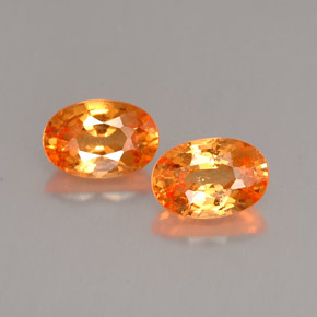 Gemas de granate espesartita naranja natural de  ct, corte óvalo, VS-SI