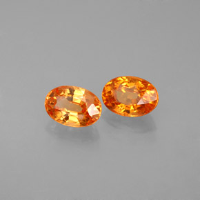 Gemas de granate espesartita naranja natural de  ct, corte óvalo, VS