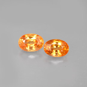 Gemas de granate espesartita naranja natural de  ct, corte óvalo, VS-SI