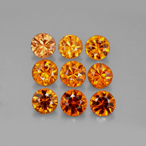 Gemas de granate espesartita naranja natural de  ct, corte redondo, VVS-VS