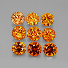 Gemas de granate espesartita naranja natural de  ct, corte redondo, VVS-VS