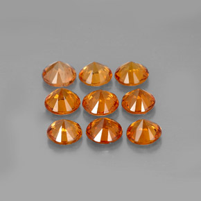 Gemas de granate espesartita naranja natural de  ct, corte redondo, VVS-VS