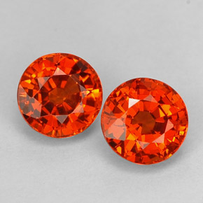 Gemas de granate espesartita naranja natural de  ct, corte redondo, VVS-VS