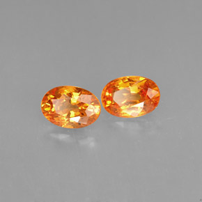 Gemas de granate espesartita naranja natural de  ct, corte óvalo, VS-SI