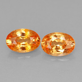 Gemas de granate espesartita naranja natural de  ct, corte óvalo, VS
