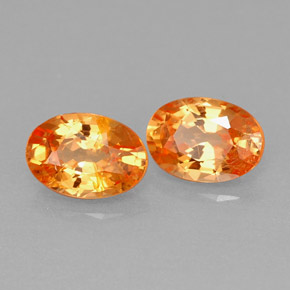 Gemas de granate espesartita naranja natural de  ct, corte óvalo, VS