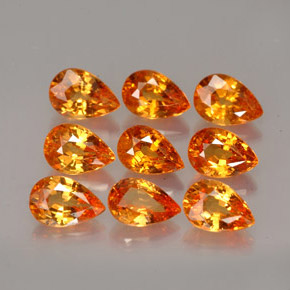 Gemas de granate espesartita naranja natural de  ct, en forma de pera, VS