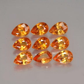 Gemas de granate espesartita naranja natural de  ct, en forma de pera, VS