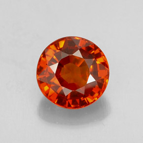 Granate espesartita naranja natural de 0,99 ct, corte redondo, VS