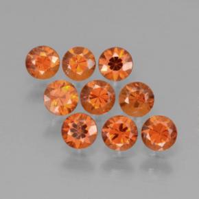 Gemas de granate espesartita naranja natural de  ct, corte redondo, VS