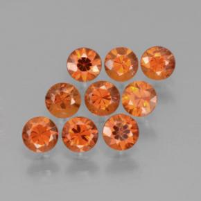 Gemas de granate espesartita naranja natural de  ct, corte redondo, VS