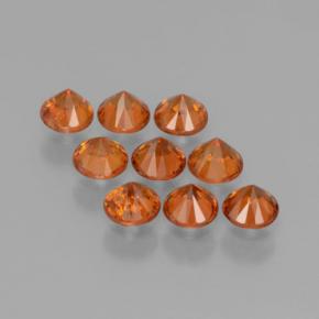 Gemas de granate espesartita naranja natural de  ct, corte redondo, VS