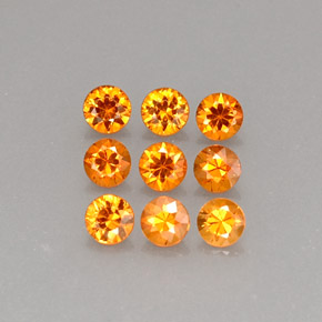 Gemas de granate espesartita naranja natural de  ct, corte redondo, VS