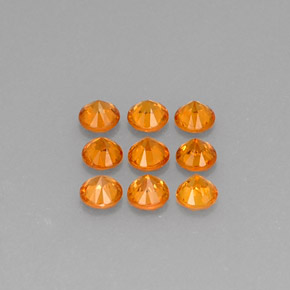 Gemas de granate espesartita naranja natural de  ct, corte redondo, VS