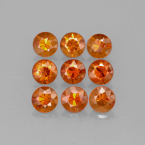 Gemas de granate espesartita naranja natural de  ct, corte redondo, VS
