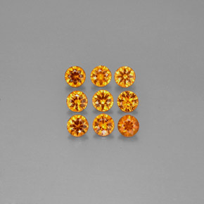 Gemas de granate espesartita naranja natural de  ct, corte redondo, VS