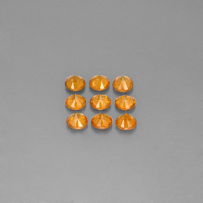 Gemas de granate espesartita naranja natural de  ct, corte redondo, VS