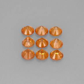 Gemas de granate espesartita naranja natural de  ct, corte redondo, VS
