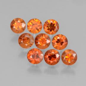 Gemas de granate espesartita naranja natural de 2,58 ct, corte redondo, VS