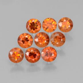 Gemas de granate espesartita naranja natural de 2,58 ct, corte redondo, VS