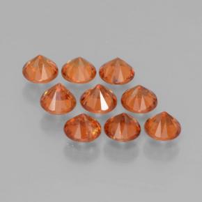 Gemas de granate espesartita naranja natural de 2,58 ct, corte redondo, VS