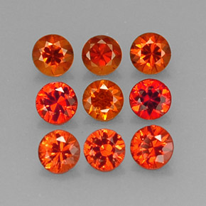 Gemas de granate espesartita naranja natural de  ct, corte redondo, VS