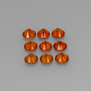 Gemas de granate espesartita naranja natural de  ct, corte redondo, VS