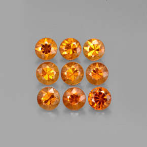 Gemas de granate espesartita naranja natural de  ct, corte redondo, VS