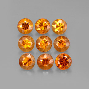 Gemas de granate espesartita naranja natural de  ct, corte redondo, VS