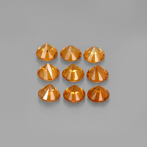 Gemas de granate espesartita naranja natural de  ct, corte redondo, VS