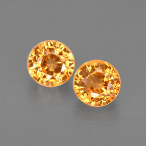 Gemas de granate espesartita naranja natural de  ct, corte redondo, VS