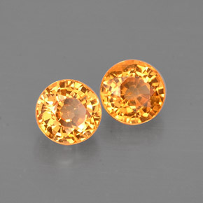 Gemas de granate espesartita naranja natural de  ct, corte redondo, VS