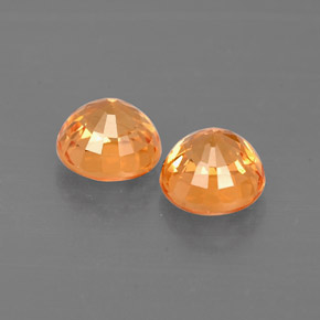 Gemas de granate espesartita naranja natural de  ct, corte redondo, VS