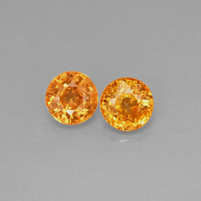 Gemas de granate espesartita naranja natural de  ct, corte redondo, VS