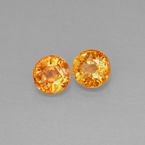 Gemas de granate espesartita naranja natural de  ct, corte redondo, VS