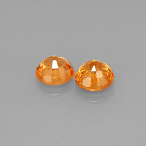 Gemas de granate espesartita naranja natural de  ct, corte redondo, VS