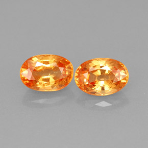 Gemas de granate espesartita naranja natural de  ct, corte óvalo, VS