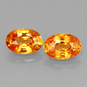 Gemas de granate espesartita naranja natural de  ct, corte óvalo, VS