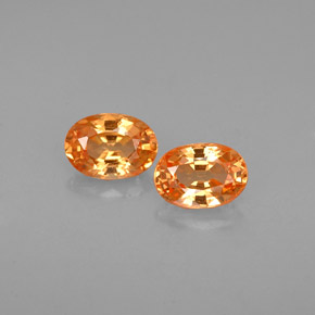 Gemas de granate espesartita naranja natural de  ct, corte óvalo, VS