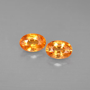 Gemas de granate espesartita naranja natural de  ct, corte óvalo, VS
