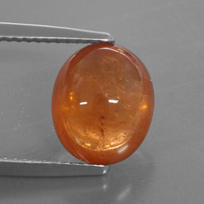Granate espesartita naranja natural de 6,01 ct, transparente, transparente / translúcido