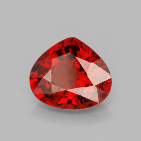 Granate espesartita naranja natural de 2,79 ct, en forma de pera, VVS-VS
