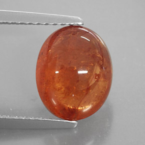 Hilo de espesartita Naranja natural de 4.91 ct, Transparente, Transparente / Translúcido